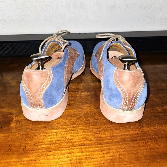 Johnston and Murphy Blue Suede Saddle Shoes main image 4